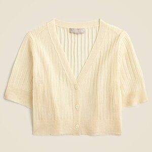 Maryam Nassir Zadeh x J. Crew Sparkly Gold Short Sleeve Cardigan Size M